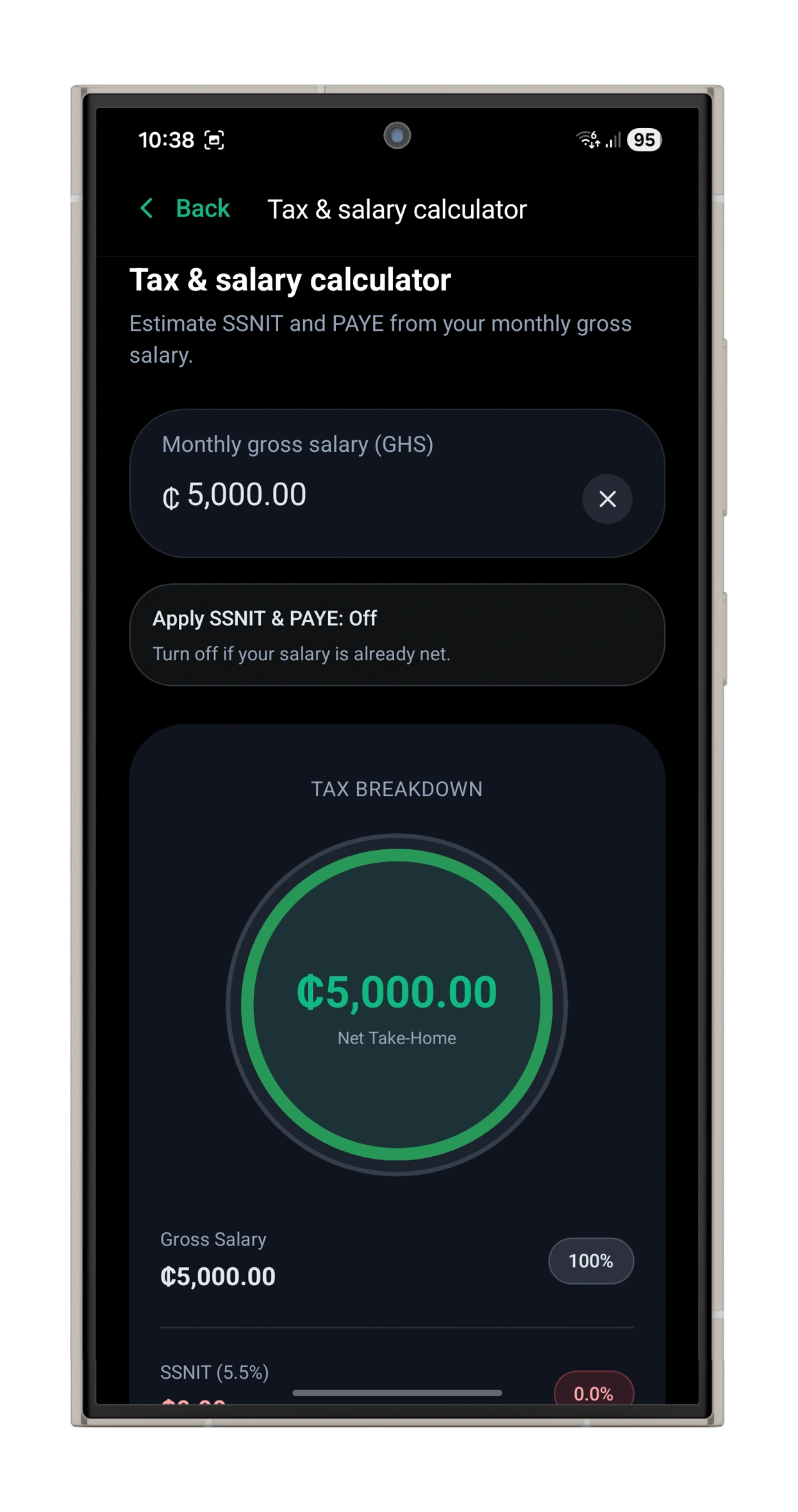 CediWise Salary & Tax feature screenshot