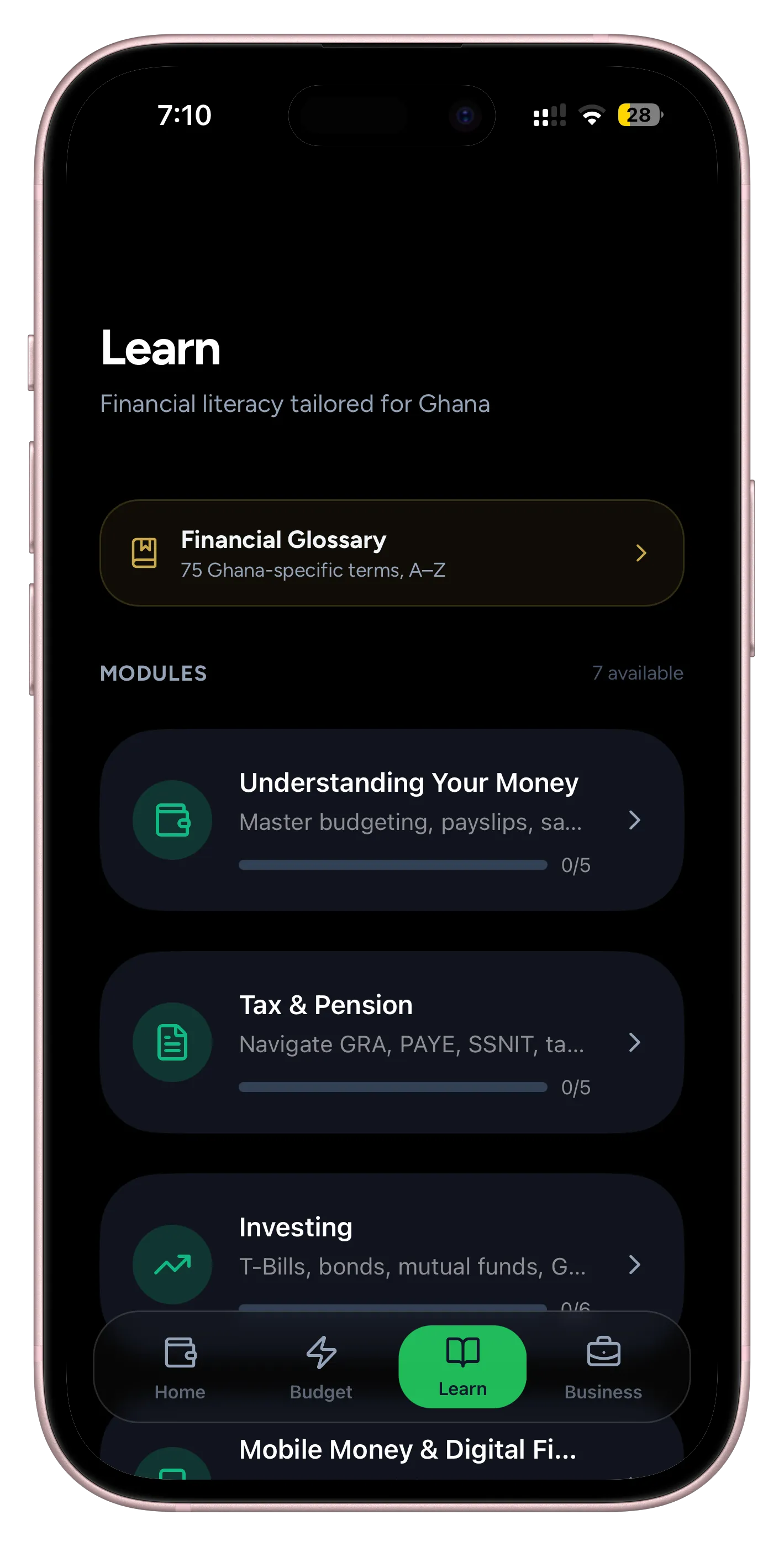 CediWise financial literacy and analytics dashboard